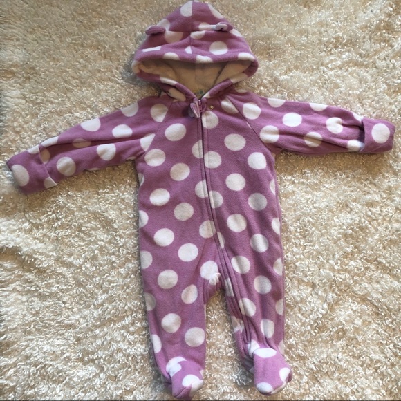 healthtex Other - Healthtex 3/6M snowsuit purple/white zip up